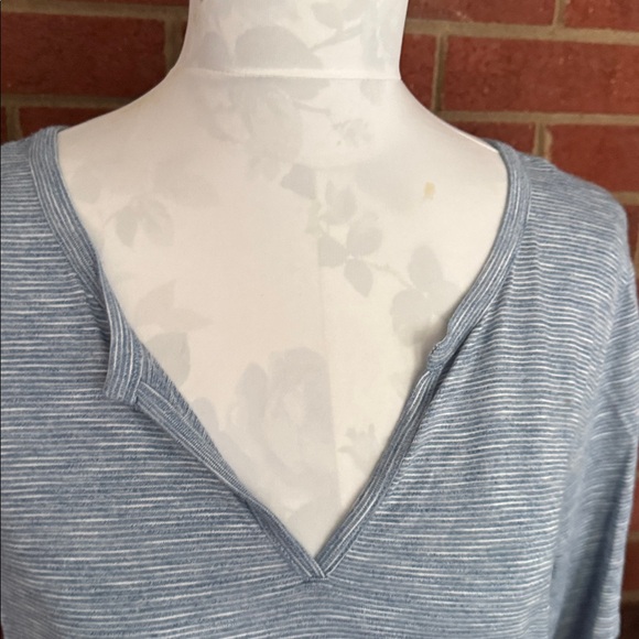 MADEWELL Blue/White Anthem Split-Neck Short Sleeve Tee - Picture 2 of 7